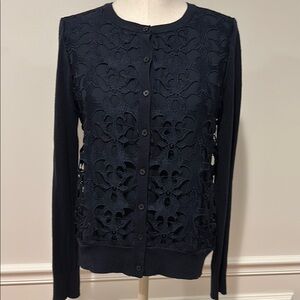 Loft Navy Blue Lace Cardigan
